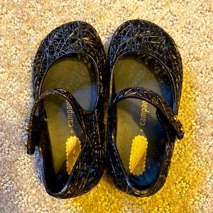 Mini Melissa Jelly Flats in Black Glitter Size 7 - Never worn!
